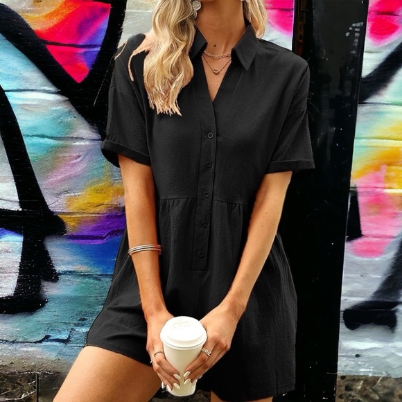 Chic & Breezy: Summer’s Must-Have Button Down Romper - Women Size Lg & Med! - Picture 13 of 14